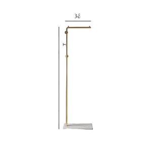 Low MOQ Wholesale Luxury L Shape Metal Standing Coat Rack Marble Clothes Rack for Living Room