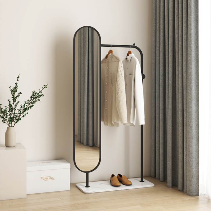 Top Sale Nordic Metal Marble Base Hanger Full Length Mirror Coat Rack Stand