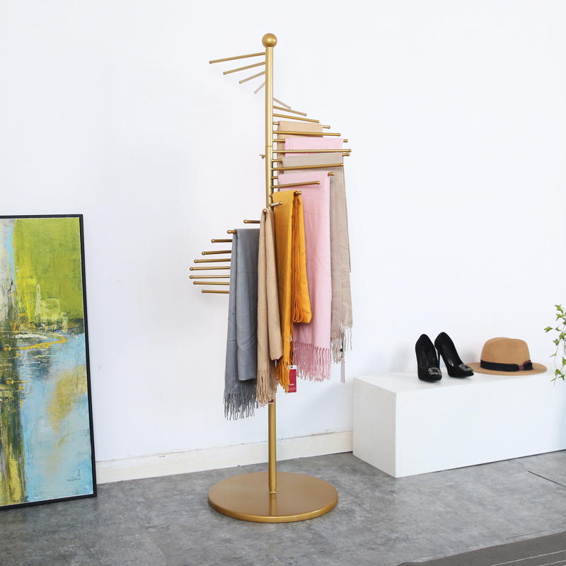 Wholesale Commercial High Quality Nordic Simple Metal Scarf Holder Coat Rack Standing