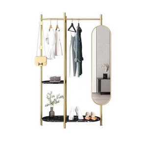 Nordic modern minimalist marble coat rack stand full-length mirror full-length mirror bedroom home