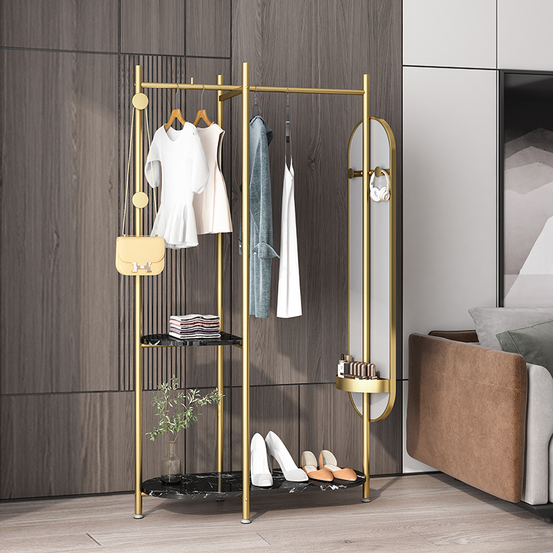 Nordic modern minimalist marble coat rack stand full-length mirror full-length mirror bedroom home