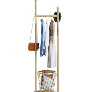 High Quality Modern Metal Marble Base Hanger Coat Rack Stand With Clothes Basket