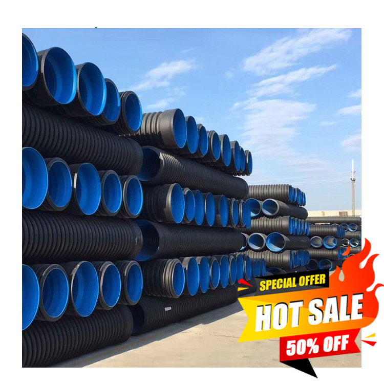 high quality 10 inch 300mm 500mm 600mm 8 inch smooth interior polyethylene hdpe double wall corugate culvert drainage pipe