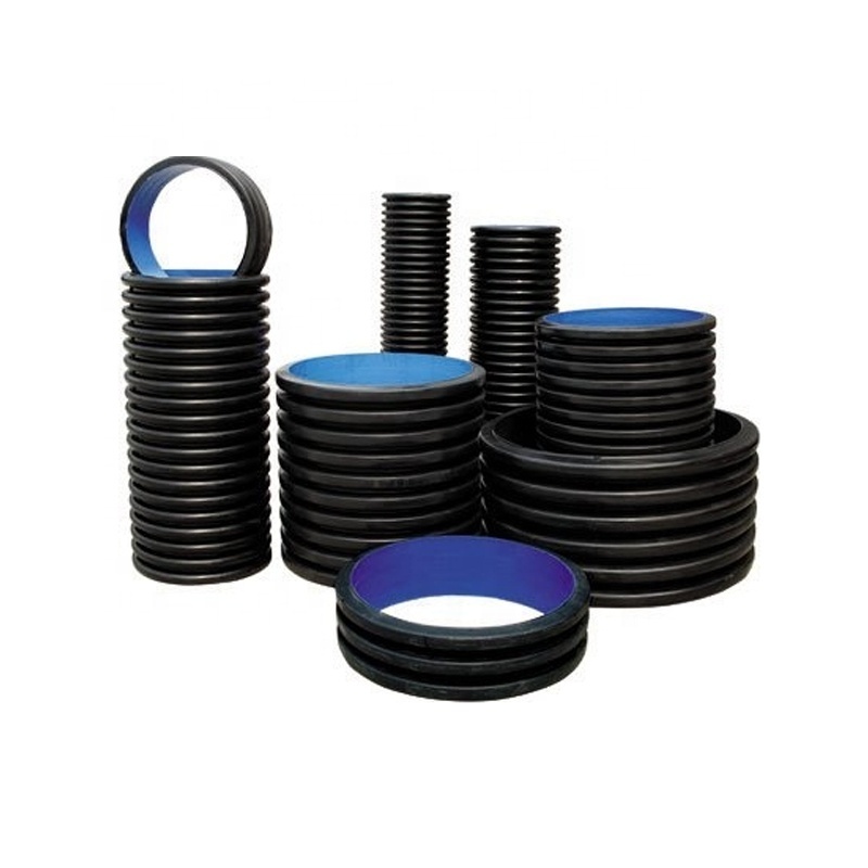 ISO4427/ IPS/DIPS DN 8  12 18 20 24 Inch HDPE Double wall Corrugated Culvert Plastic Pipe