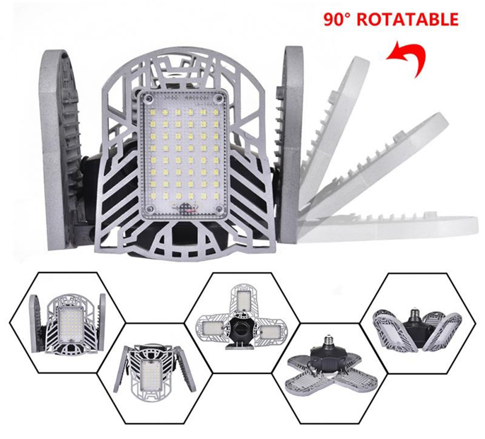 Deformable LED Garage Lights Tribright E27 60W LED Garage Ceiling Lights LED Shop Lights