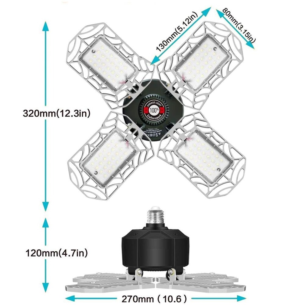 New update garage ceiling light led 2 pack 60w deformable led light ceiling lights