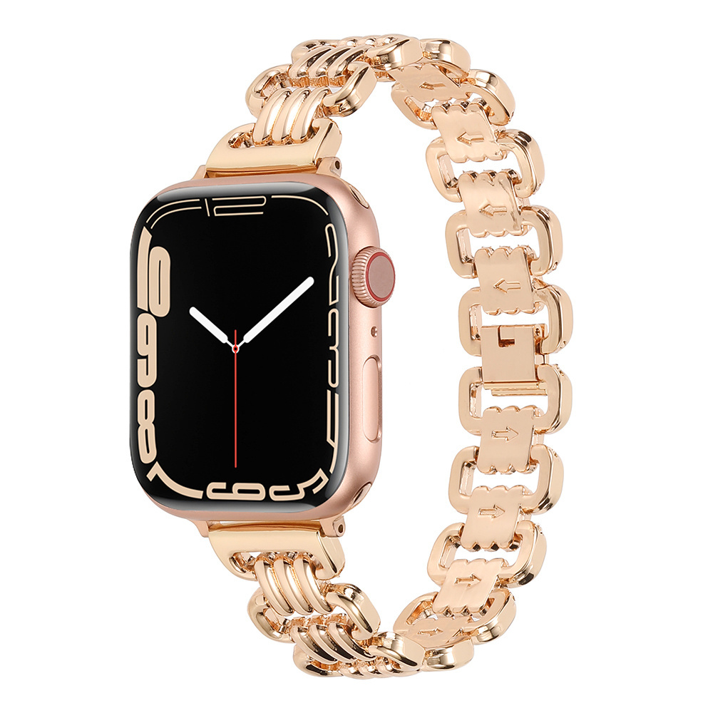 Luxury fashion style woman hollow out watch band for apple watch 38 40 42 mm bands charm stainless steel strap for iWatch 8 7 SE