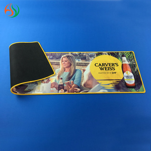 AY Promotional Bar Accessories Drink Mat Custom Printed Natural Rubber Bar Mat Embossed Logo Anti-slip Waterproof Bar Drip Mat