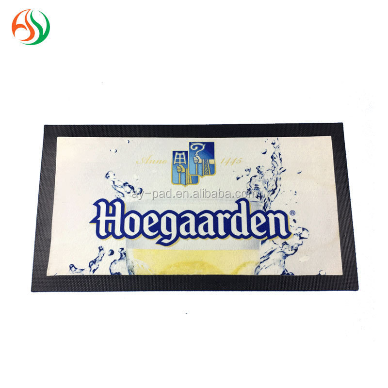 AY personalized 45x25cm nitrile rubber bar beer drip mat blank multi use non-slip bar drink mat for sublimation