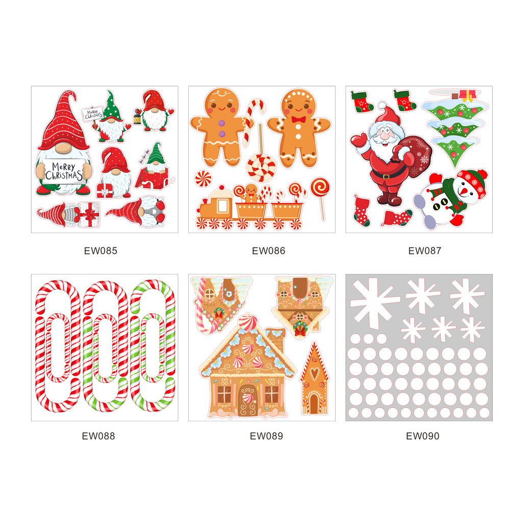 2024 Merry Christmas Santa Window Stickers Christmas Decorations For Home Wall Sticker Decals New year Xmas Party Navidad Decor