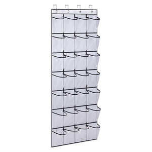 28 Large Mesh Pockets Over The Door Shoe Rack, Hanging Shoe Organizer for Closet Hanging Shoe Rack Holder Hanger, White