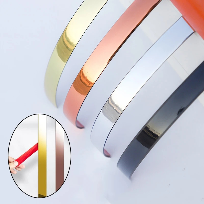 5M PVC Decoration Line Self-adhesive Background Wall Edge Banding Strip Ceiling Furniture Tile Gap Sticker Decorate Gold Tape