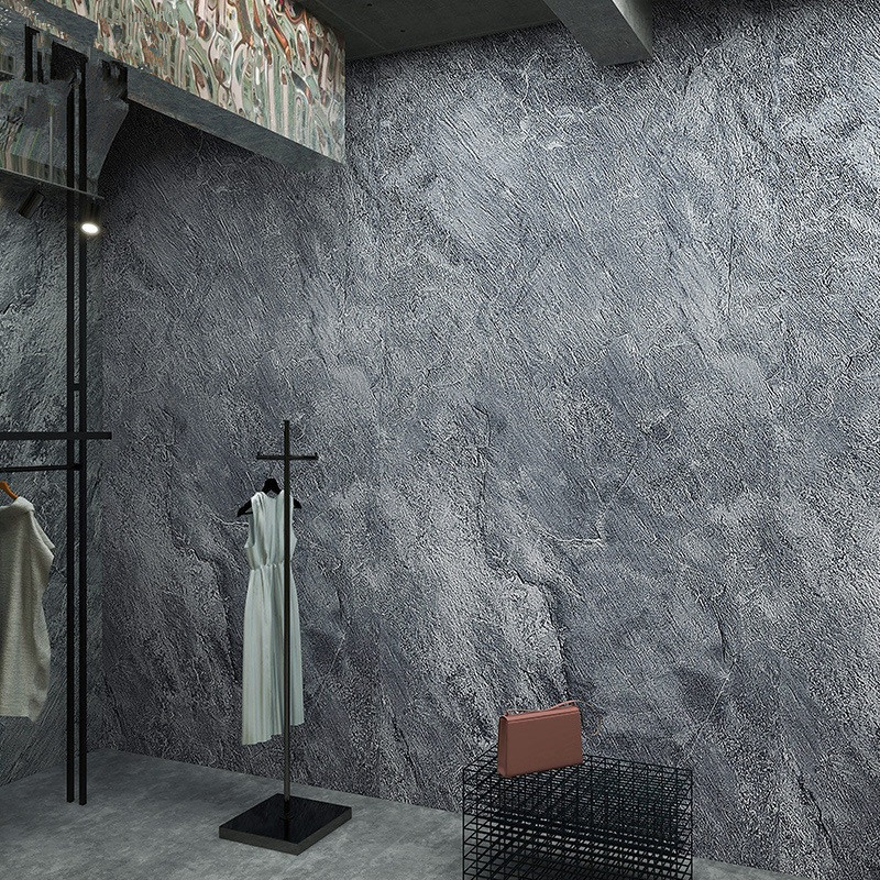 Cement Gray Stickers Self-adhesive Waterproof Retro Old Mottled Pattern Wall Stickers Dark Gray Wallpaper Industrial Style Room