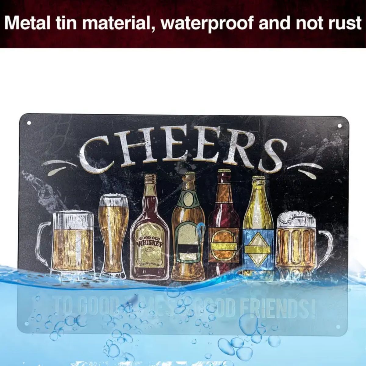 Wholesale Custom Cheers Metal Sign Vintage Plaque Tin Plate for Bar Pub Man Cave Kitchen Home Bar Club Wall Decoration Poster