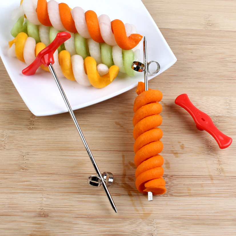 Vegetables Spiral Knife Carving Tool Potato Carrot Cucumber Salad Chopper Manual Spiral Screw Slicer Cutter Spiralizer