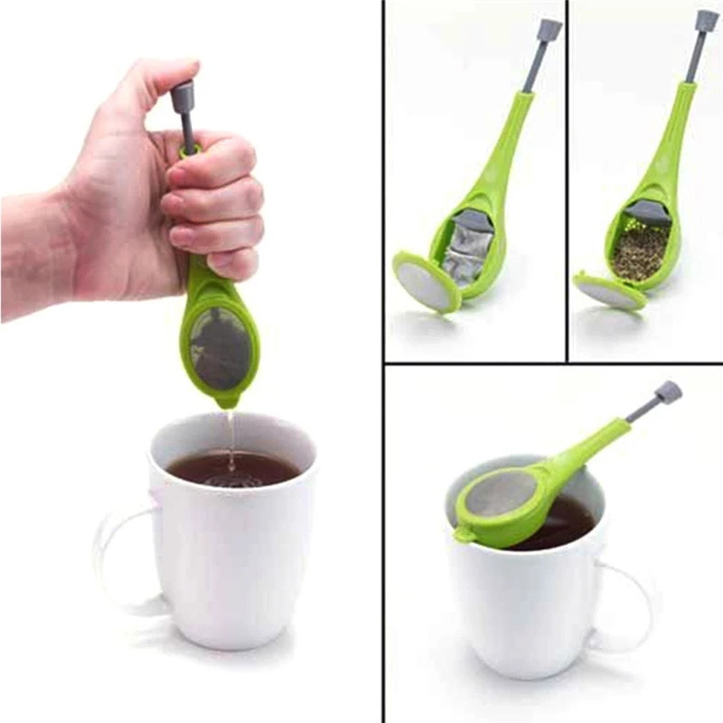 Tea Infuser Built-in plunger Healthy Intense Flavor Reusable Tea bag Plastic Tea & Coffee Strainer