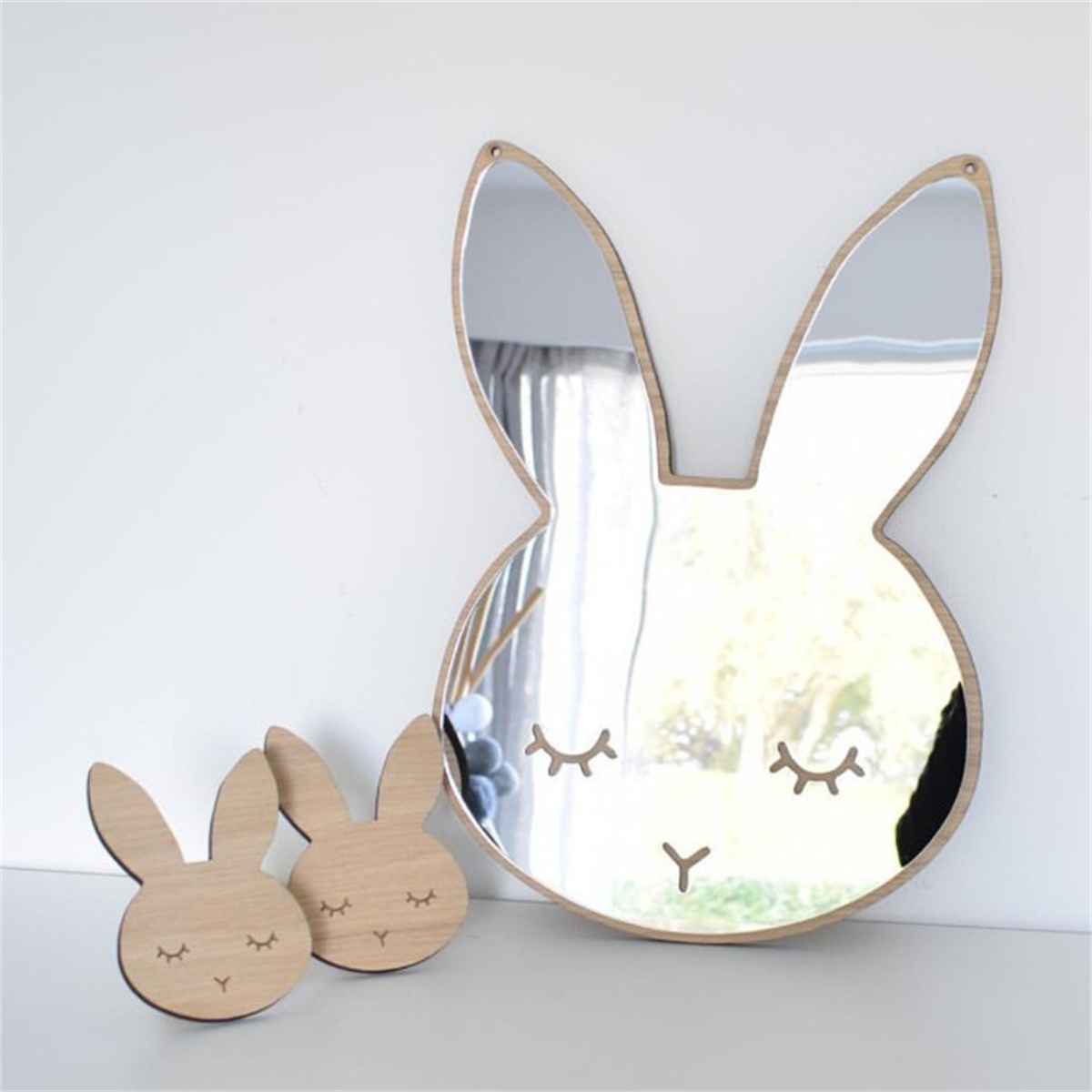 1pc Children's Bedroom is Decorated with Shatterproof Acrylic Mirror Rabbit Crown Cloud Wall Mural Mirror Art Decoration