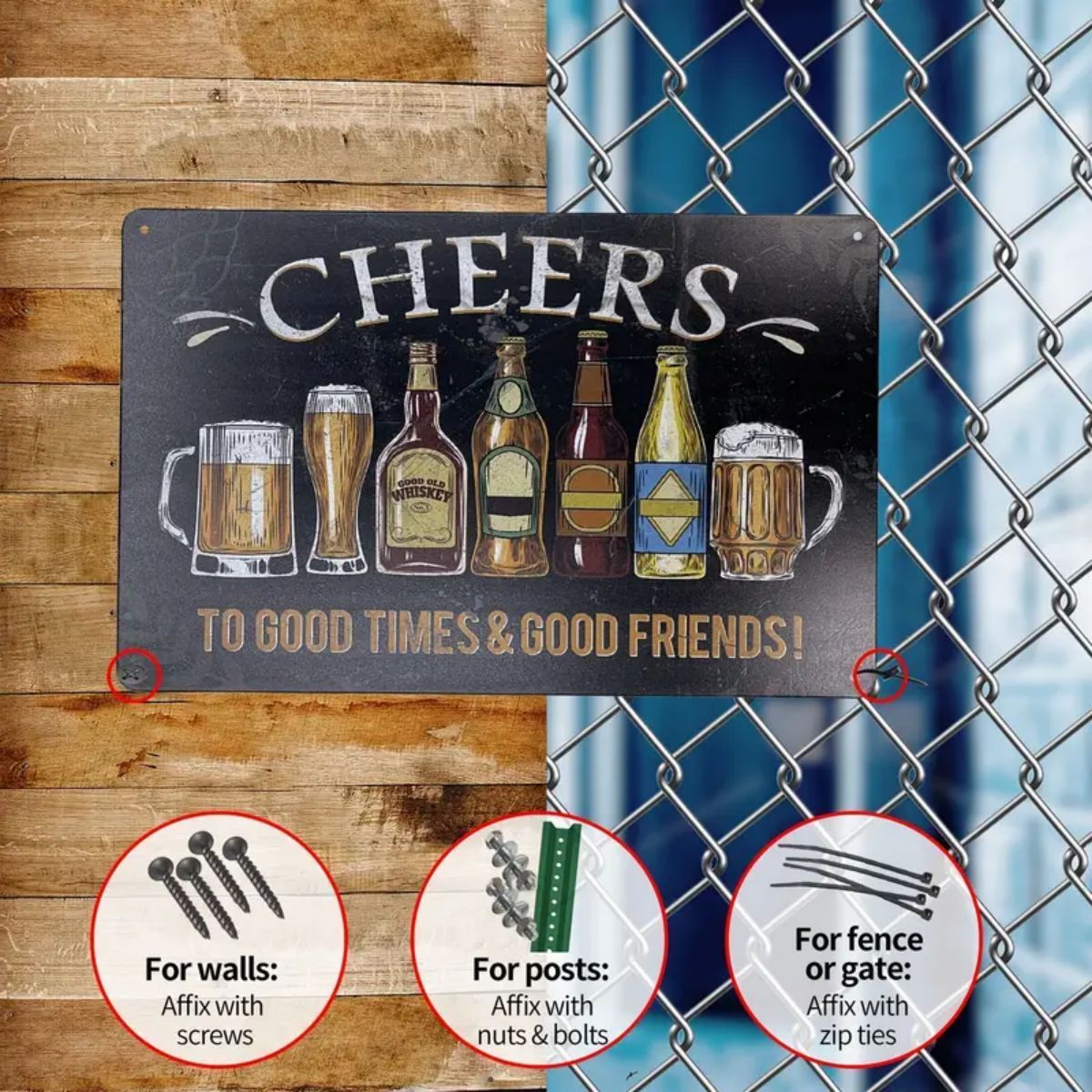 Wholesale Custom Cheers Metal Sign Vintage Plaque Tin Plate for Bar Pub Man Cave Kitchen Home Bar Club Wall Decoration Poster