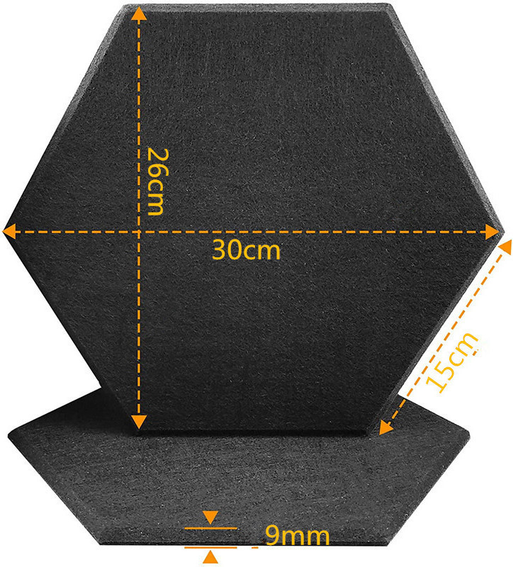 Polyester Sound Dampening Panels For Wall Recording Home Studio Soundproof Wall Panels Hexagon Acoustic Panels Self-Adhesive