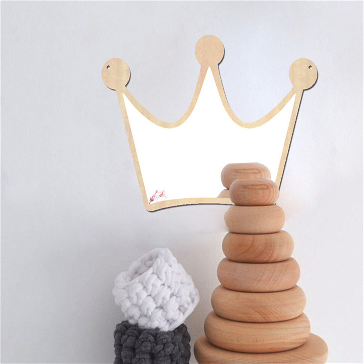 1pc Children's Bedroom is Decorated with Shatterproof Acrylic Mirror Rabbit Crown Cloud Wall Mural Mirror Art Decoration