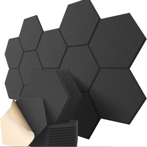 Polyester Sound Dampening Panels For Wall Recording Home Studio Soundproof Wall Panels Hexagon Acoustic Panels Self-Adhesive