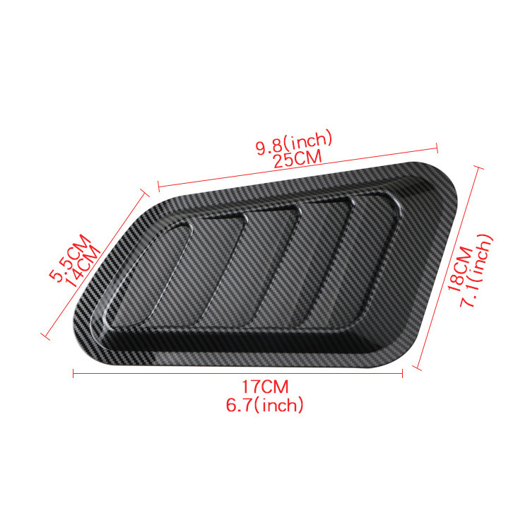 Wholesale Universal 2 PCS Black Air Flow Intake Hood Scoop Bonnet Fender Vents Air Vent covers Car Decoration Accessories