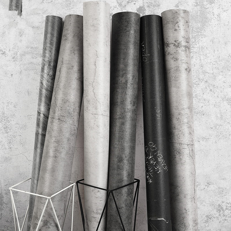 Wholesale  Pvc Industrial Cement Ash Pattern Wallpaper for Living Room Bedroom Wall Decor Self Adhesive Waterproof Stickers