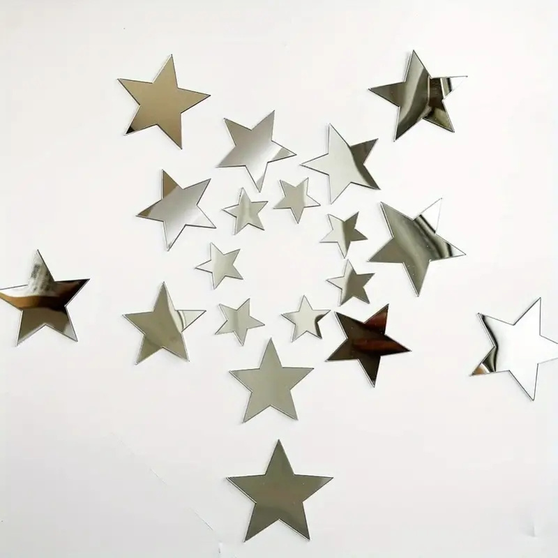 New Star Wall Sticker 3D Acrylic Irregular Mirror Vanity Living Room Decoration Cartoon Wall Stickers for Kids Room Home Decor