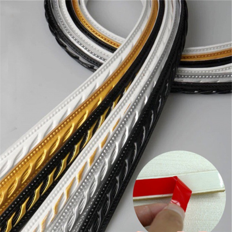 5M/roll PVC Wall Decor Strips Self-adhesive Soft Photo Frame Line TV Sofa Porch Background Wall Border  Decorative Wall Stickers