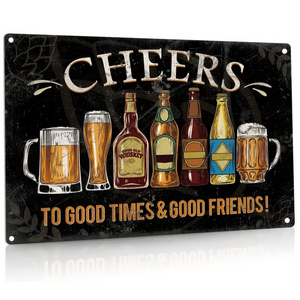 Wholesale Custom Cheers Metal Sign Vintage Plaque Tin Plate for Bar Pub Man Cave Kitchen Home Bar Club Wall Decoration Poster