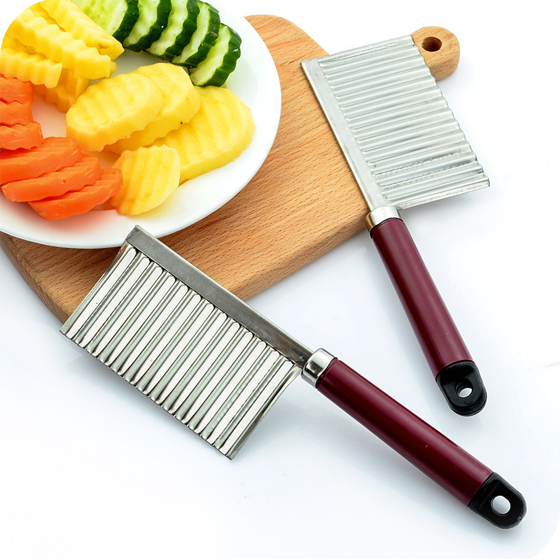 Stainless Steel Wave Knife Potato Cutting Corrugated Knife Fries Chips Cutter Slicer Cooking Tools Kitchen Gadget