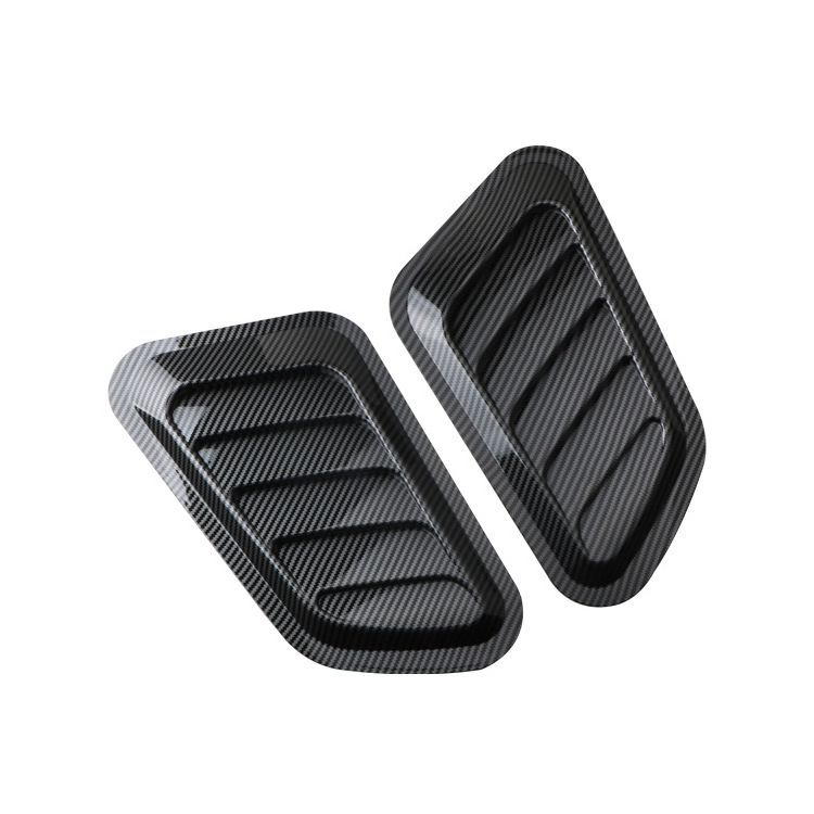 Wholesale Universal 2 PCS Black Air Flow Intake Hood Scoop Bonnet Fender Vents Air Vent covers Car Decoration Accessories