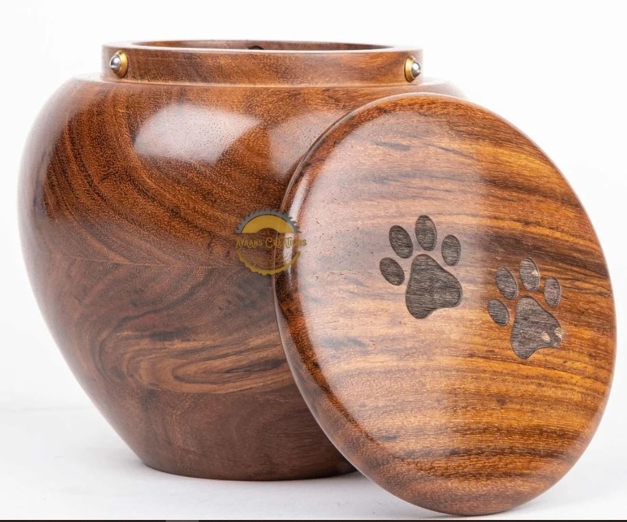 Rosewood Cremation Urn for Human Ashes, Funeral Urns for Dogs Cats Custom Pet Cremation Urn Handcrafted