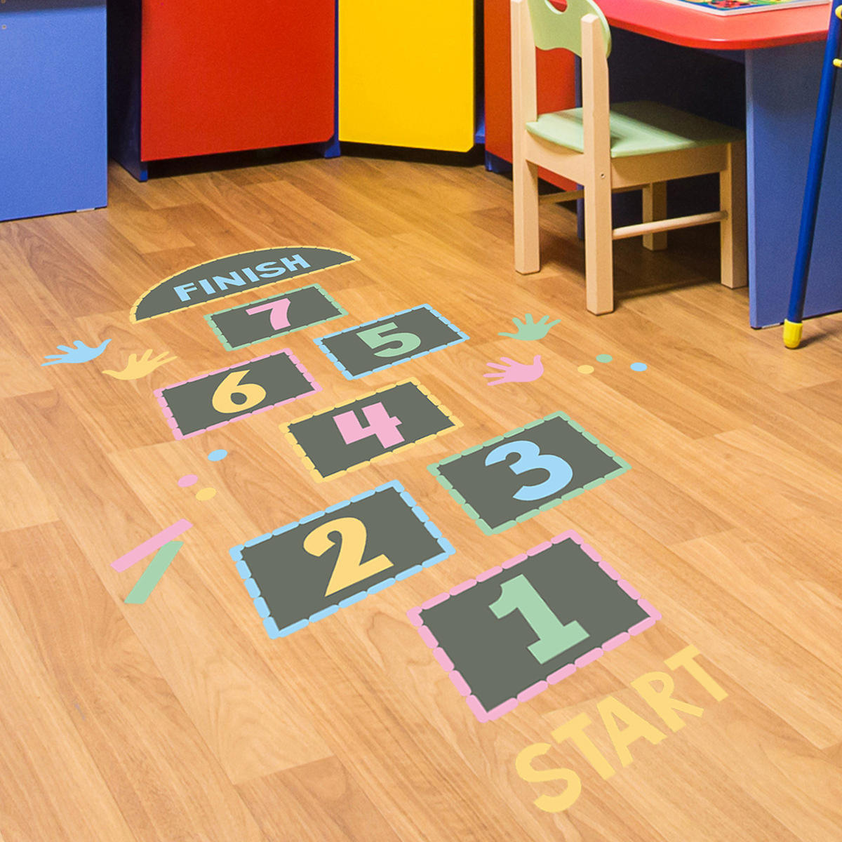 Floor stickers for classroom kids window decals hopscotch children's room decoration wall sticker