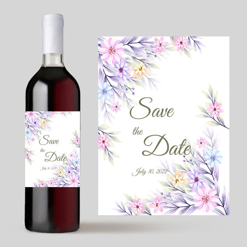 factory direct sale adhesive wine bottle label sticker champagne bottle stickers for wedding