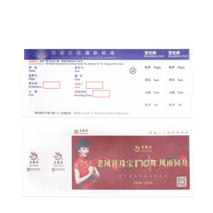 Wholesale custom thermal printing paper boarding pass airline ticket plane ticket