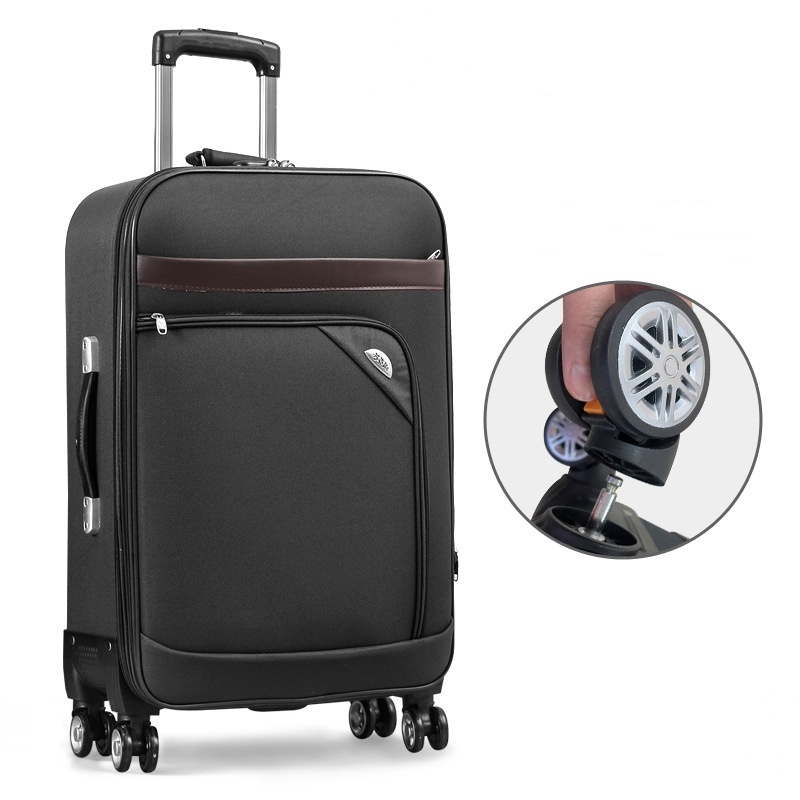 Custom Logo 2024 New Design Soft Side Luggage Detachable Wheel Trolley Suitcase Travel Luggage With Removable Wheels