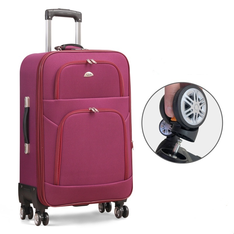 Custom Logo 2024 New Design Soft Side Luggage Detachable Wheel Trolley Suitcase Travel Luggage With Removable Wheels