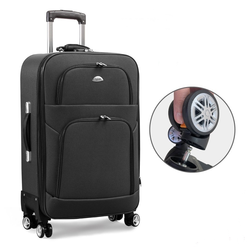 Custom Logo 2024 New Design Soft Side Luggage Detachable Wheel Trolley Suitcase Travel Luggage With Removable Wheels