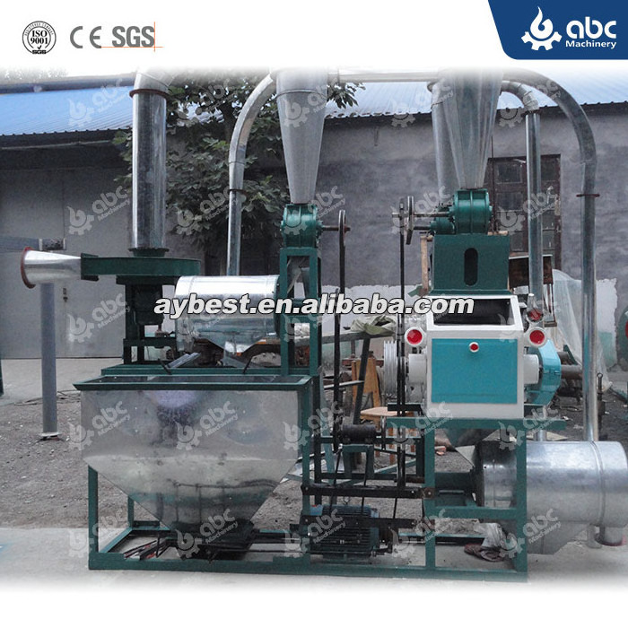 ghana small scale  integrated maize corn peeler and flour milling machine