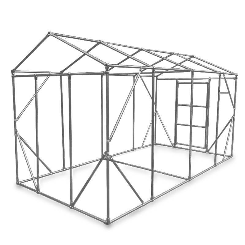 Easily Assembled Waterproof Walk-in Aluminum frame Polycarbonate Garden Aluminum Greenhouse with single sliding door