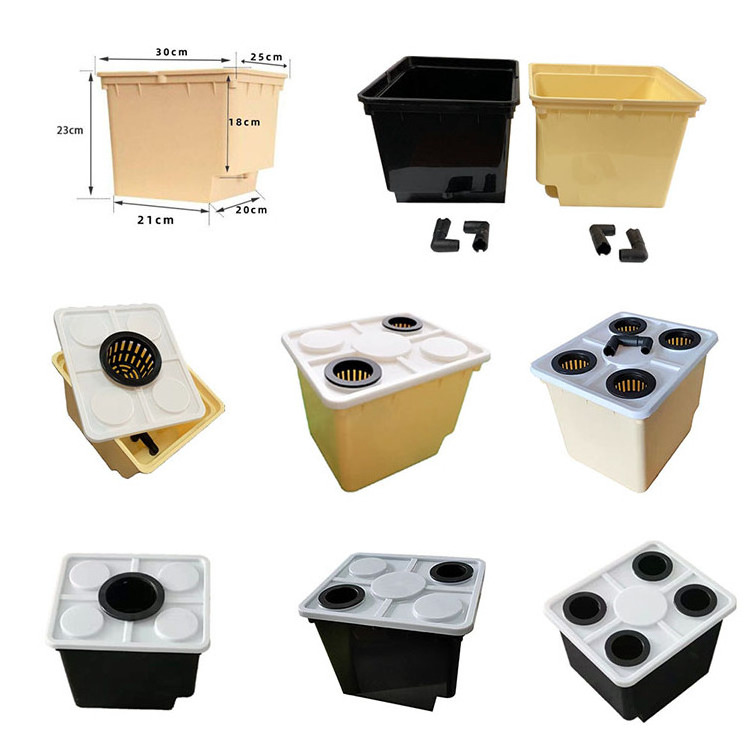 11L Square Barrel With Pipe And Shelf Dutch Bucket Hydroponic Hydroponics Dutch Grow System More Holes