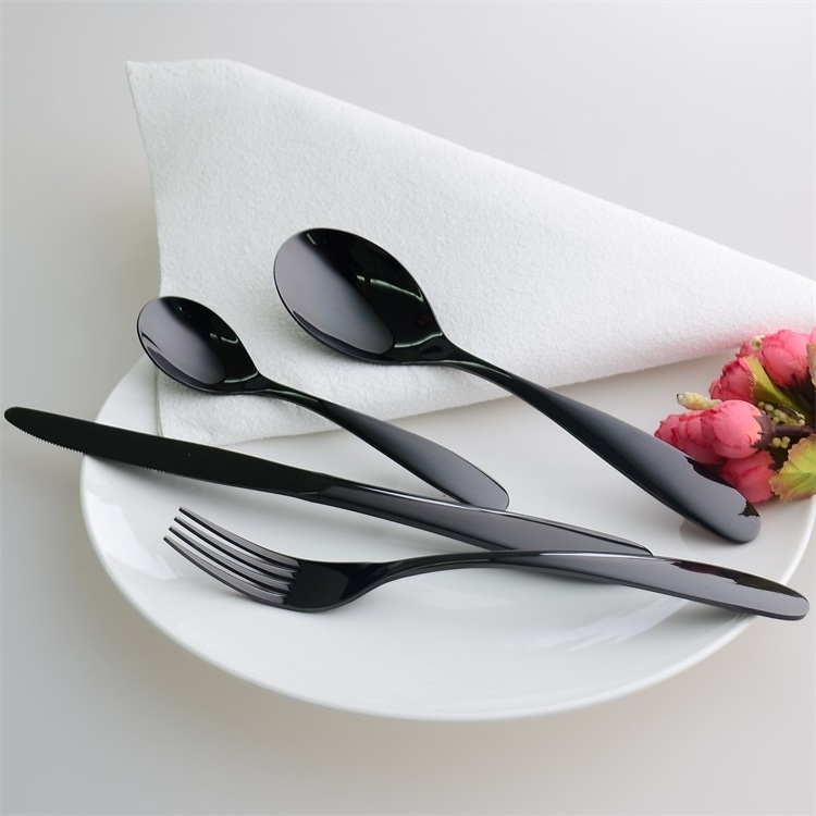 Stainless steel flatware cutlery set  food grade black cutlery set stainless steel