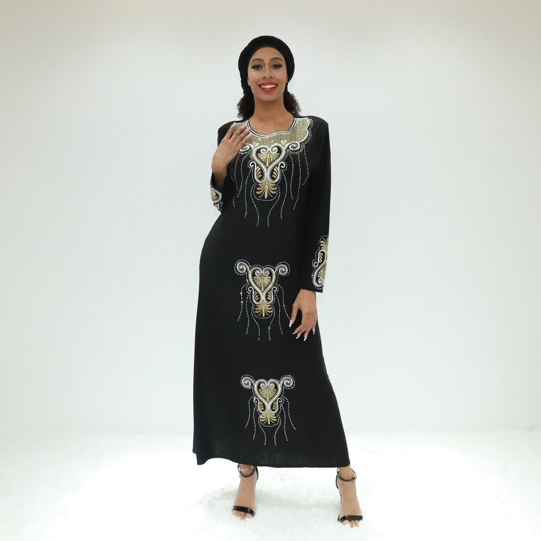 muslim clothing brown yellow moon abaya  PH28639F Abidjan muslim dress abaya