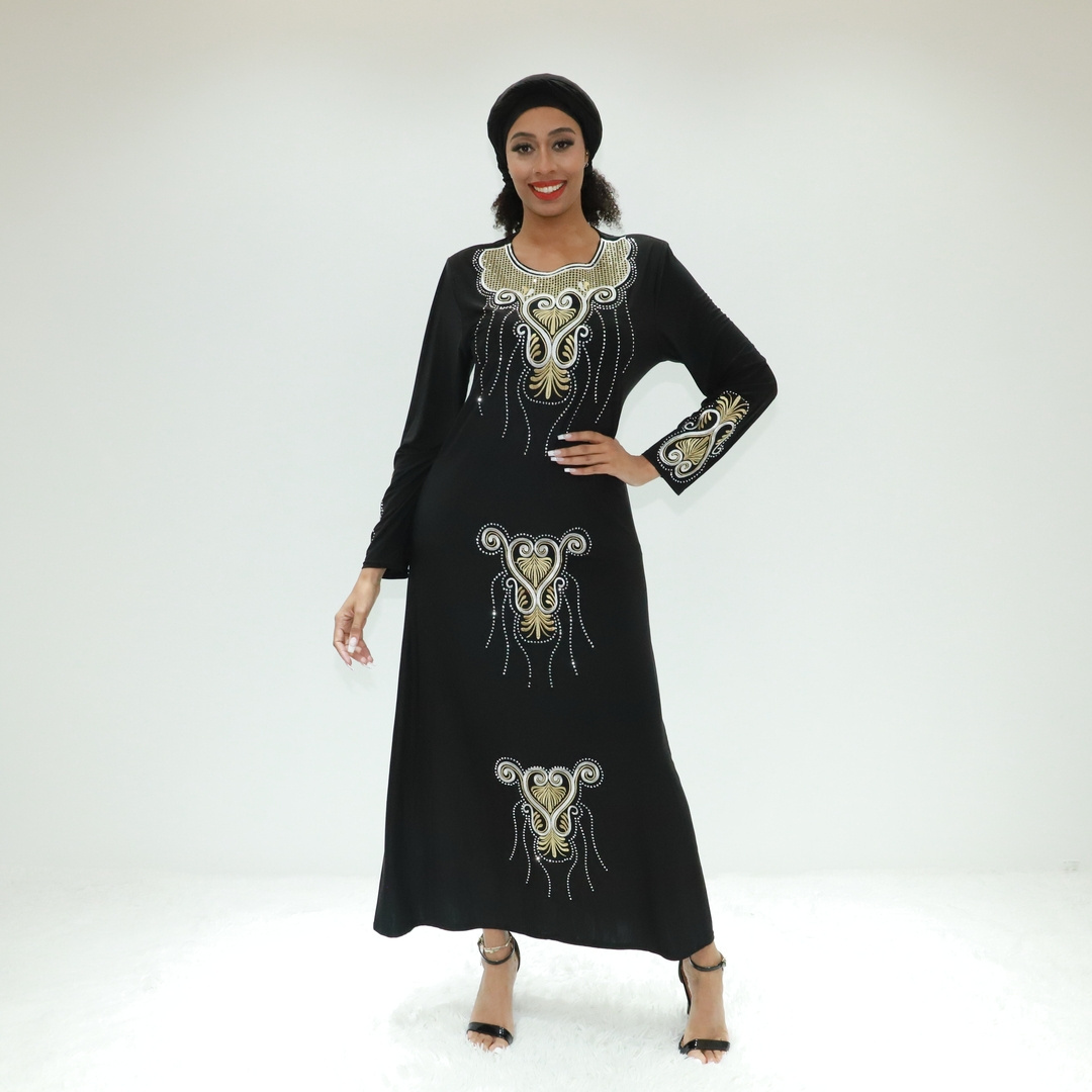 muslim clothing brown yellow moon abaya  PH28639F Abidjan muslim dress abaya