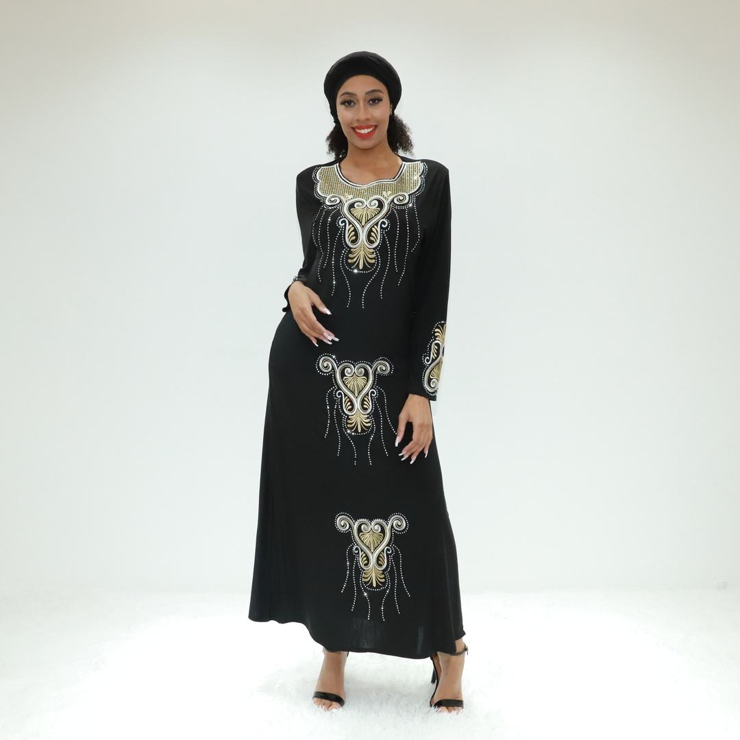 muslim clothing brown yellow moon abaya  PH28639F Abidjan muslim dress abaya