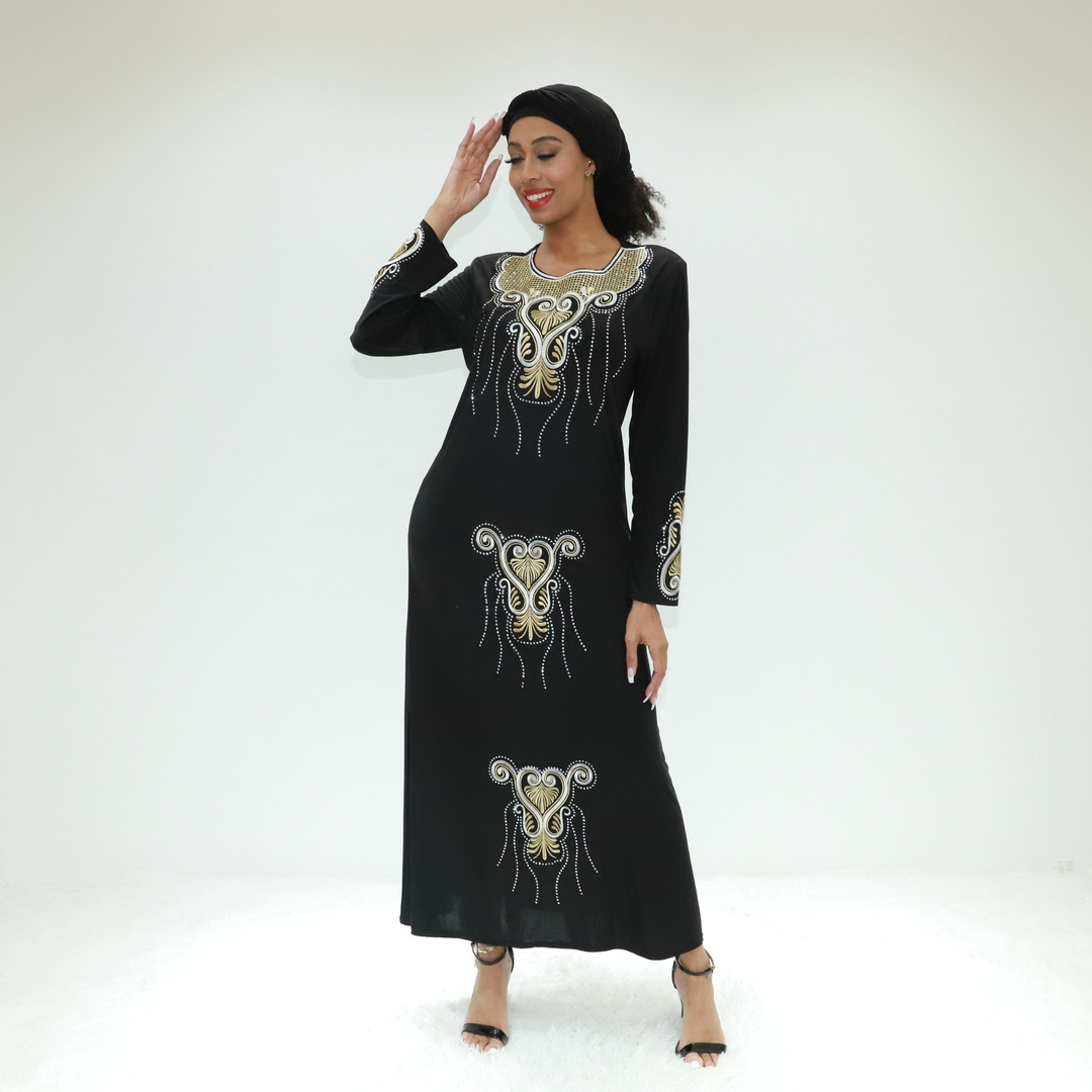 muslim clothing brown yellow moon abaya  PH28639F Abidjan muslim dress abaya