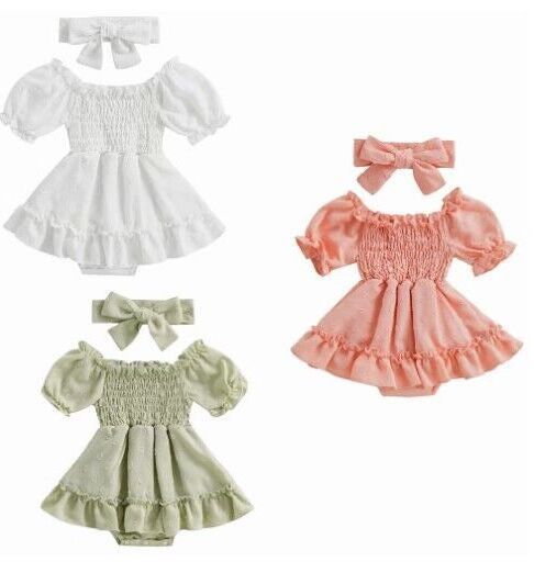 Infant Toddler Baby Girl Princess Summer Clothes Strap Ruffle Sleeveless Dress Dot Print Sundress Bow Dresses