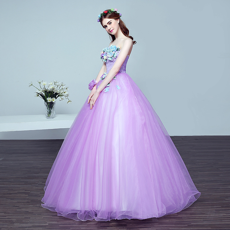 2018 New Korean Style Beaded Flower Purple Colored wedding dress Light blue Princess Wedding Gowns | BestSuppliers.com 2018 New Korean Style Beaded Flower Purple Colored wedding dress Light blue Princess Wedding Gowns | BestSuppliers.com