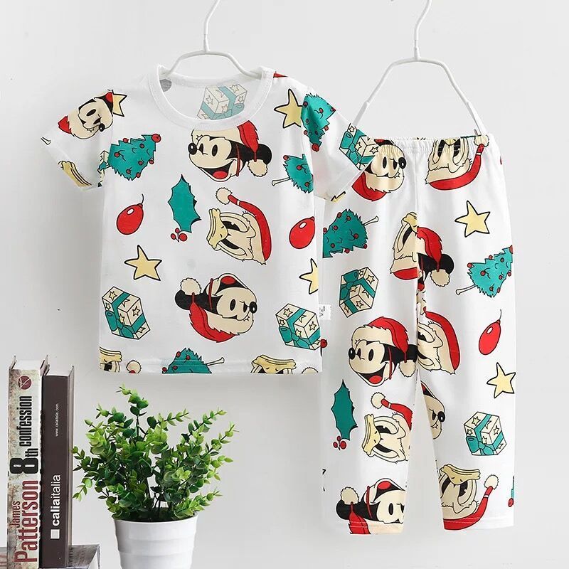 children clothing set boy girls Summer Short Sleeve shirt and short Boys Cotton Clothes Sets kids Pajamas